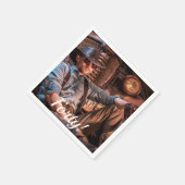 40歳の誕生日のフォトスクリプト スタンダードカクテルナプキン (角)