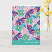 40歳の誕生日のフローラモダングリーンクフェミニンラス カード (黄色い花)