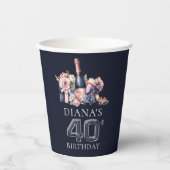 40歳の誕生日のラグジュアパーソナライズされたリー 紙コップ (正面)