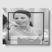 40歳の誕生日の個人エレガントモノグラム写真 ゲストブック (正面)