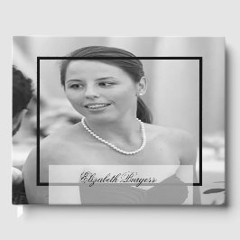 40歳の誕生日の個人エレガントモノグラム写真 ゲストブック