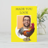 40歳の誕生日の写真おもしろい鶏 招待状 (スタンド正面)