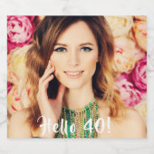 40歳の誕生日の写真こんにちは40人の女性 スパークリングワインラベル (シングルラベル)