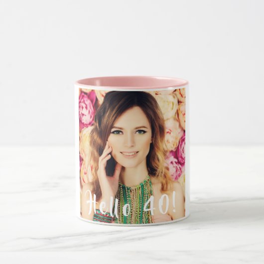 40歳の誕生日の写真こんにちは40人の女性 マグカップ (中央)