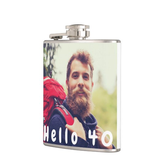 40歳の誕生日の写真こんにちは40男の男性 フラスク (左)