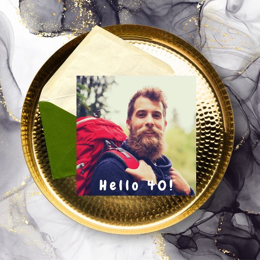 40歳の誕生日の写真こんにちは40男の黒 招待状