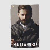 40歳の誕生日の写真こんにちは40男 ゴルフタオル (正面)