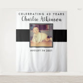 40歳の誕生日の写真の背景バナー タペストリー (正面)