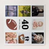 40歳の誕生日の写真コラージュ男の男の白 ジグソーパズル (横)