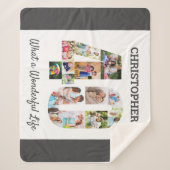 40歳の誕生日の写真コラージュ シェルパブランケット (正面)