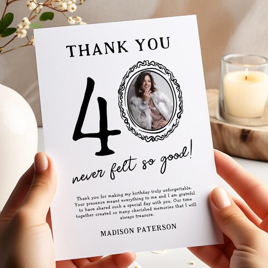 40歳の誕生日の写真サンキューカード サンキューカード