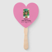 40歳の誕生日の写真パーソナライズされたピンク ハンドファン (正面)