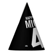 40歳の誕生日の写真パーソナライズされた白い黒 パーティーハット (左)