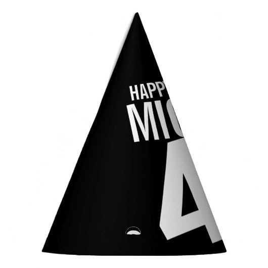 40歳の誕生日の写真パーソナライズされた白い黒 パーティーハット (左)