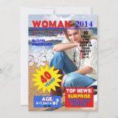 40歳の誕生日の写真招待状 – 雑誌表紙 招待状 (正面)