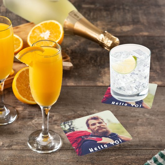 40歳の誕生日の写真男達 スクエアペーパーコースター