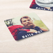 40歳の誕生日の写真男達 スクエアペーパーコースター (アングル)