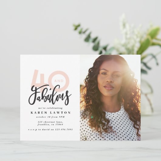 40歳の誕生日の写真40と素晴らしいモダンカラフル (スタンド正面)