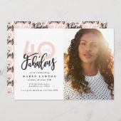 40歳の誕生日の写真40と素晴らしいモダンカラフル (正面/裏面)