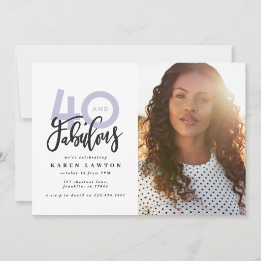 40歳の誕生日の写真40と素晴らしいモダンカラフル (正面)