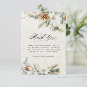 40歳の誕生日の冬の白いフローラ サンキューカード (スタンド正面)