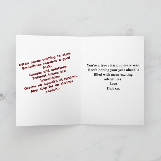 40歳の誕生日の名前と日付のヴィンテージレトロGag カード (内部)