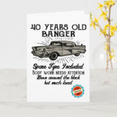 40歳の誕生日の名前と日付のヴィンテージレトロGag カード (黄色い花)