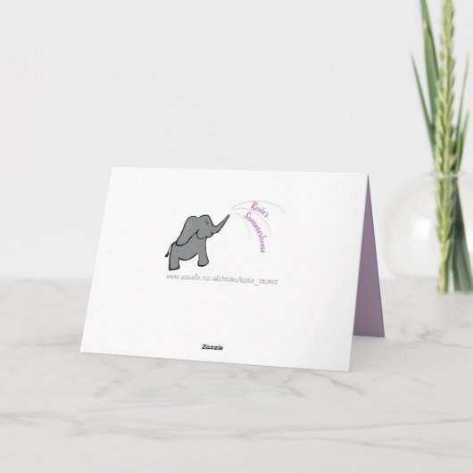 40歳の誕生日の妻かわいい象のカード カード (裏面)