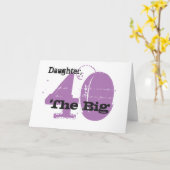 40歳の誕生日の娘、黒とメイブの文字、白。 カード (黄色い花)