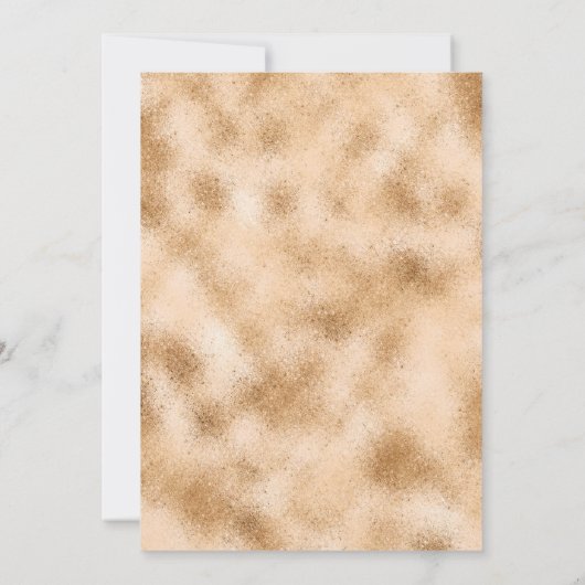 40歳の誕生日の招待ネイビーの水の色と金ゴールド 招待状 (裏面)