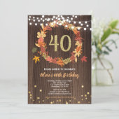 40歳の誕生日の招待感謝祭の秋 招待状 (スタンド正面)