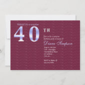 40歳の誕生日の招待状 招待状 (裏面)