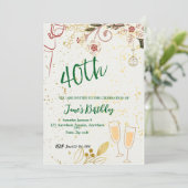40歳の誕生日の招待状 招待状 (スタンド正面)