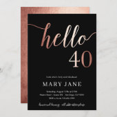 40歳の誕生日の招待、40歳の誕生日 招待状 (正面/裏面)