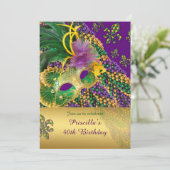 40歳の誕生日の招待，40歳，仮装，ヴェネツィア 招待状 (スタンド正面)