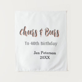 40歳の誕生日の灰色の名前の年の罪を祝ってビールを飲もう タペストリー