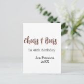 40歳の誕生日の灰色の名前の年の罪を祝ってビールを飲もう ポストカード (スタンド正面)