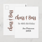 40歳の誕生日の灰色の名前の年の罪を祝ってビールを飲もう ポストカード (正面/裏面)