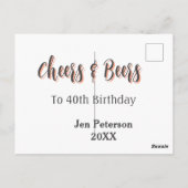 40歳の誕生日の灰色の名前の年の罪を祝ってビールを飲もう ポストカード (裏面)