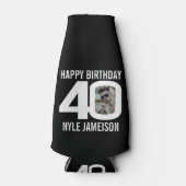 40歳の誕生日の白黒2枚クール ボトルクーラー (正面)