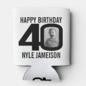 40歳の誕生日の白黒2枚クール 缶クーラー (裏面)