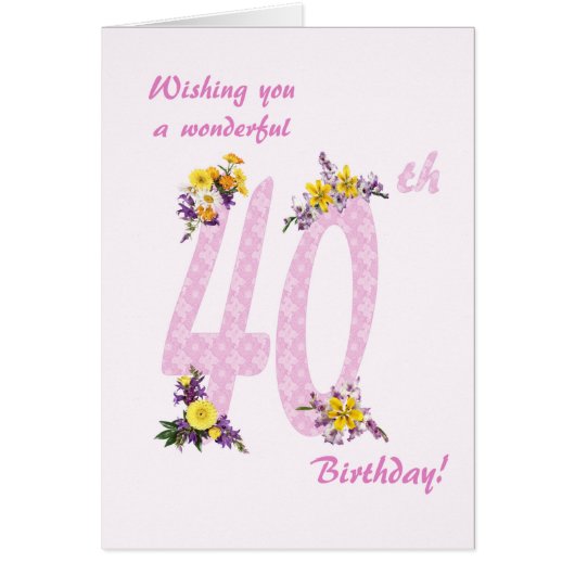 40歳の誕生日の花の数数 (正面)