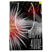 40歳の誕生日の花火(雲中華抱き枕) ミディアムペーパーバッグ (正面)