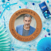 40歳の誕生日の茶色の革 ペーパープレート (パーティー)