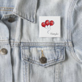 40歳の誕生日の赤い風船の贈り物 缶バッジ (インサイチュ)