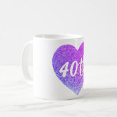 40歳の誕生日の連続ハートマグカップ コーヒーマグカップ (正面左)
