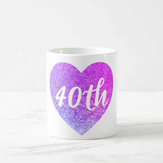 40歳の誕生日の連続ハートマグカップ コーヒーマグカップ (中央)