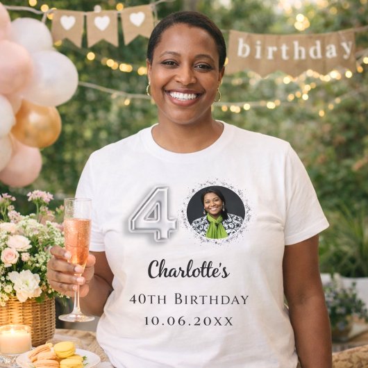 40歳の誕生日の銀写真 Tシャツ