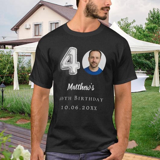 40歳の誕生日の銀写真 Tシャツ