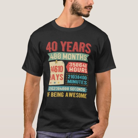 40歳の誕生日の飾り付けBda Tシャツ (正面)
